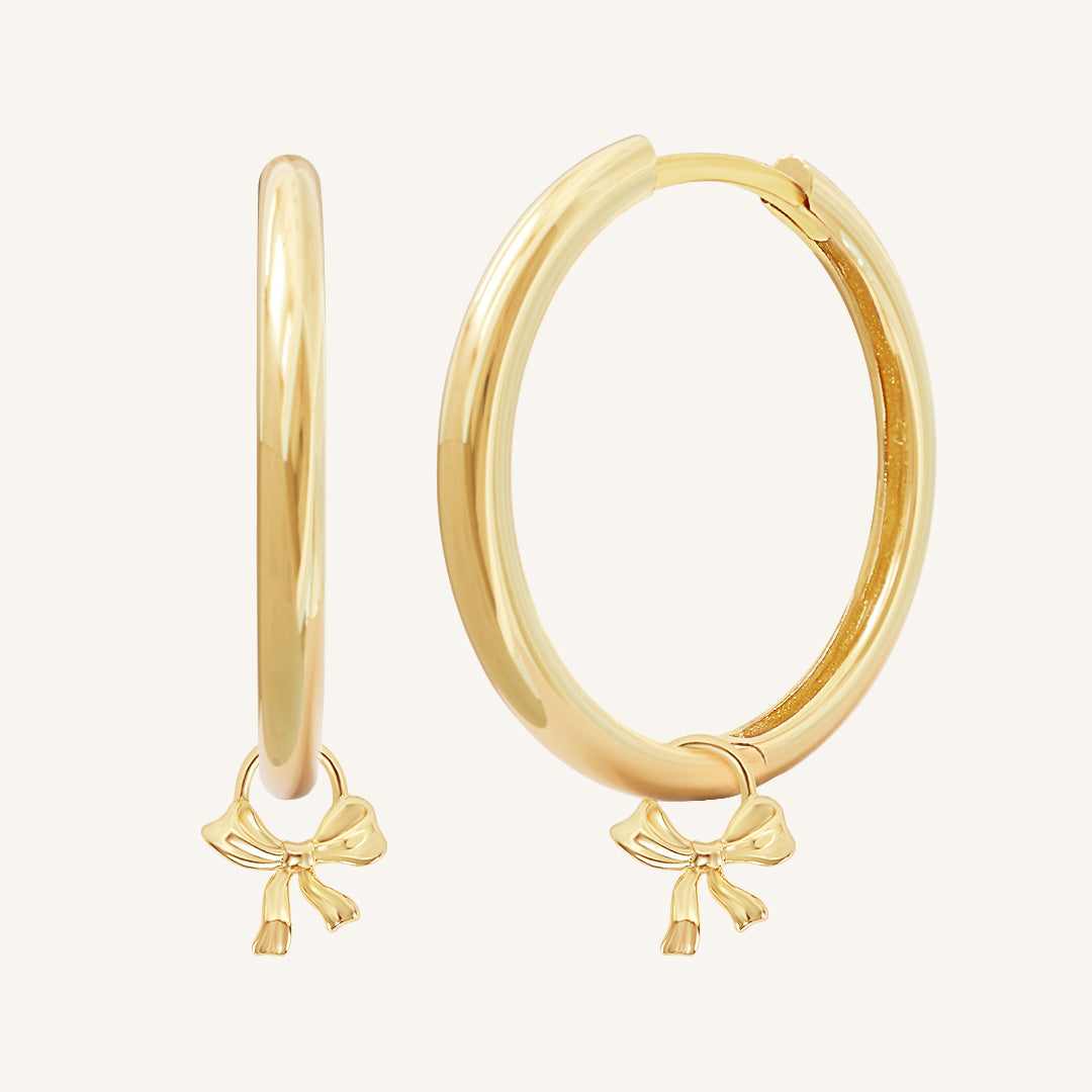 Fusion Plain Charm Hoops