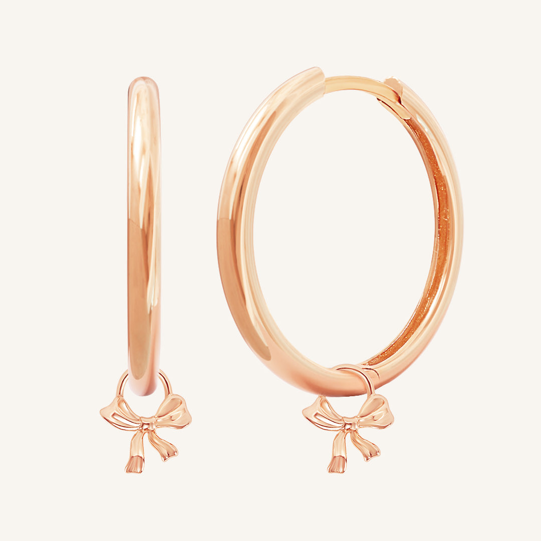 Fusion Plain Charm Hoops