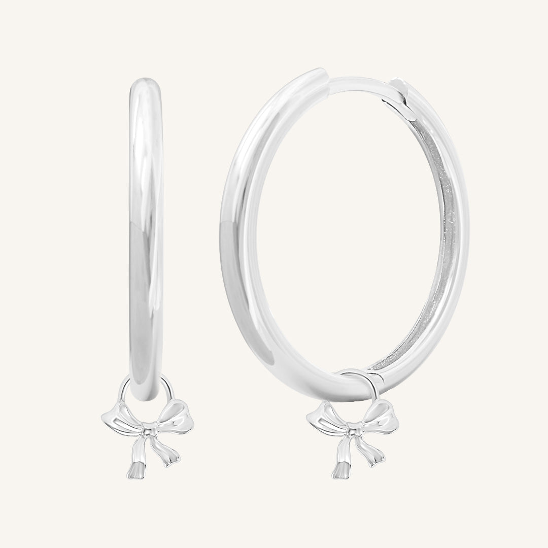 Fusion Plain Charm Hoops