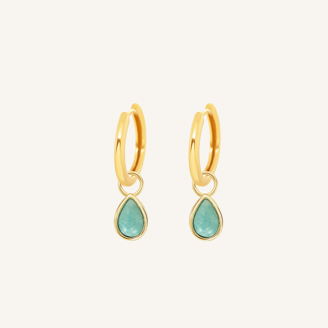 Amazonite Trove Charm Hoops