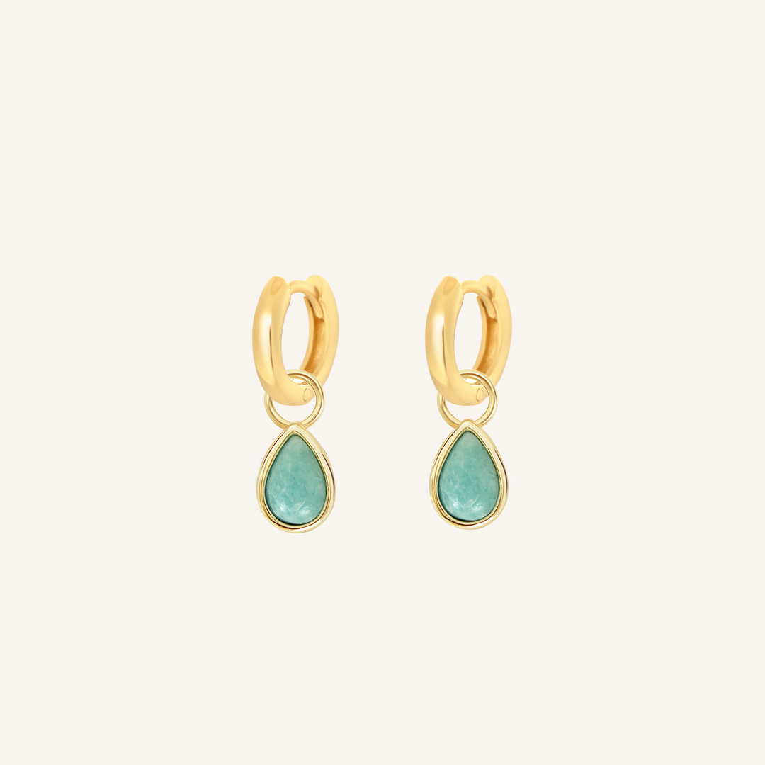 Amazonite Trove Charm Hoops