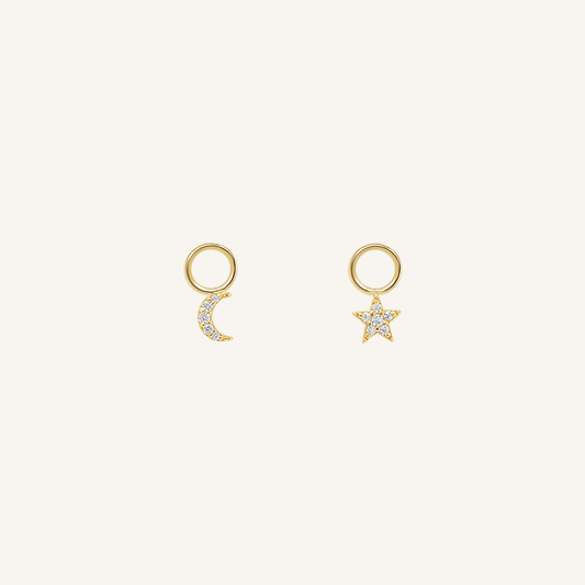 Astro Star Moon Hoop Charm (Set of 2)