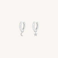 The  SILVER-Billie  Astro Plain Hoops by  Francesca Jewellery from the Earrings Collection.