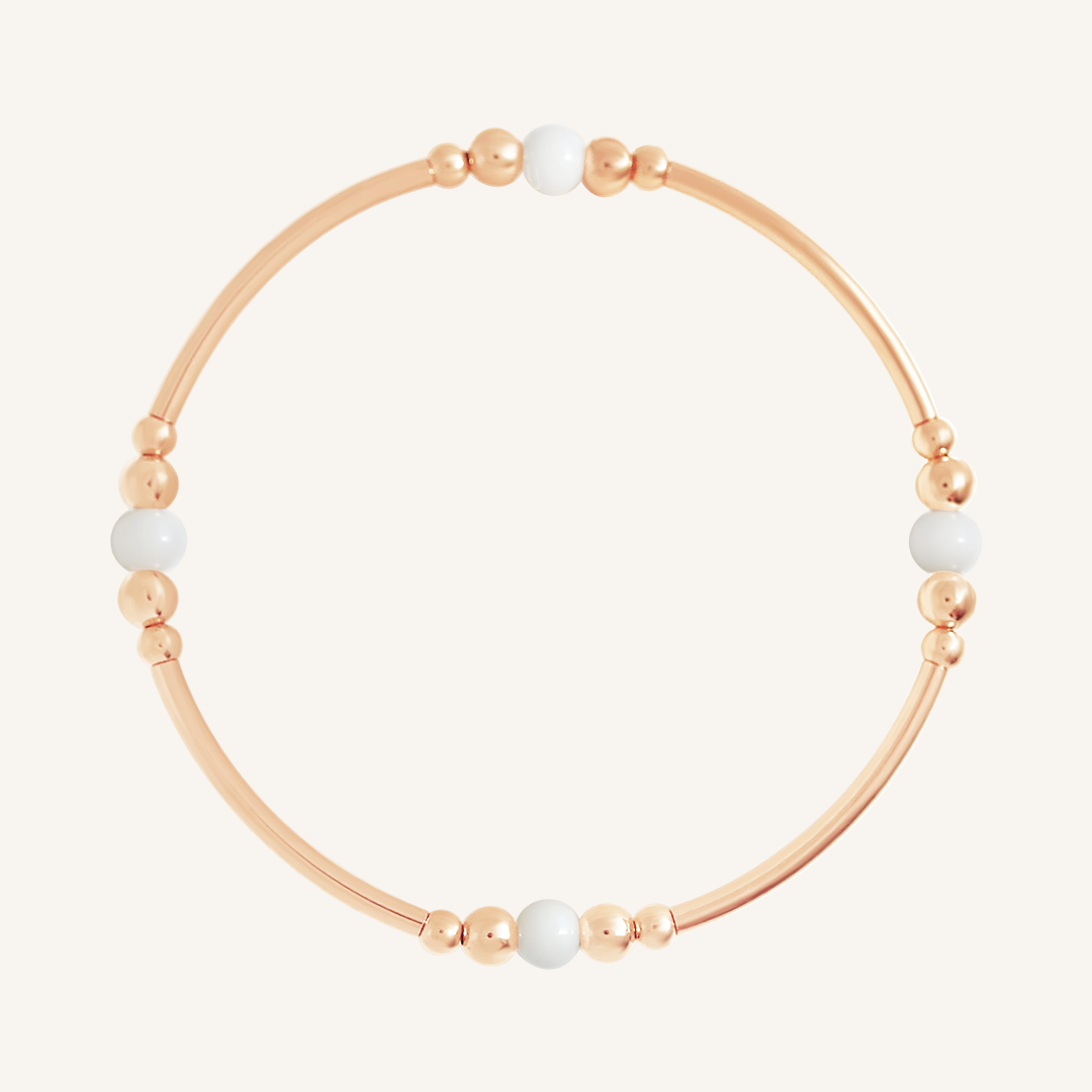 White Agate Ava Bracelet - Stone of Resilience