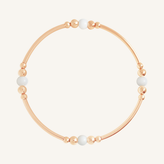 White Agate Ava Bracelet - Stone of Resilience