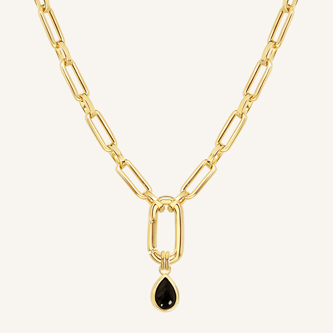 Black Onyx Trove Charm Necklace