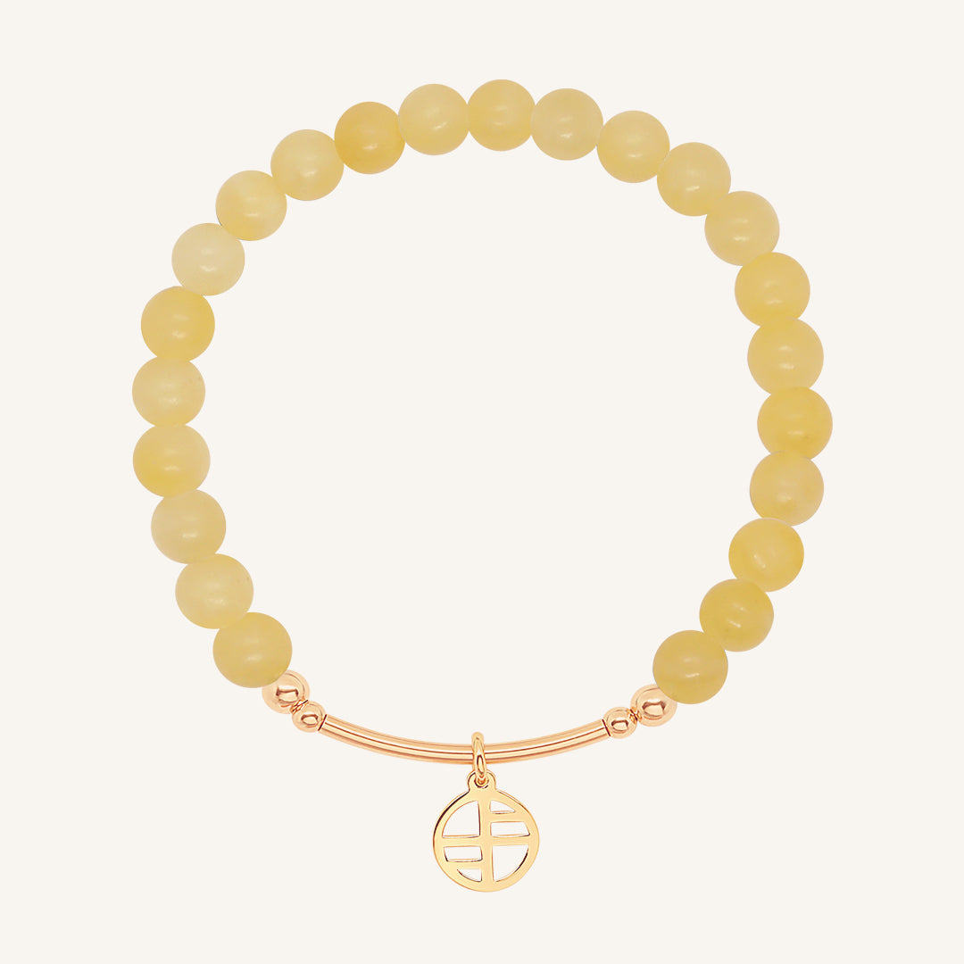 Yellow Jade Charm Bracelet - Stone of Harmony