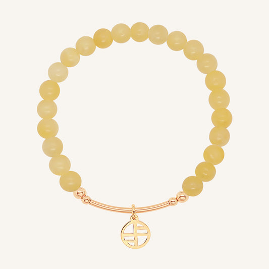 Yellow Jade Charm Bracelet - Stone of Alignment