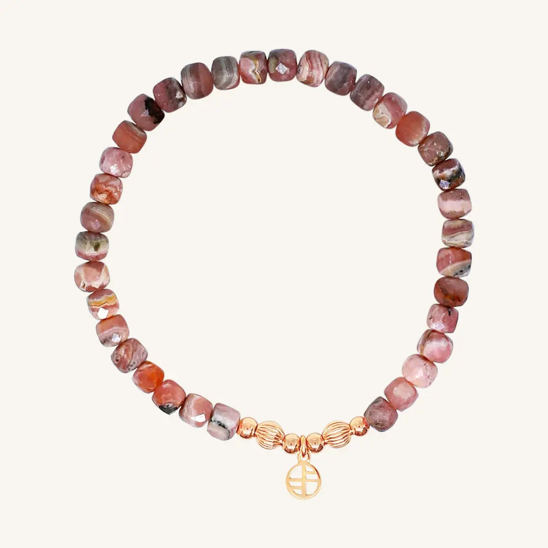 The  ROSE-L  Fleetwood Bracelet Rhodochrosite by  Francesca Jewellery from the Bracelets Collection.