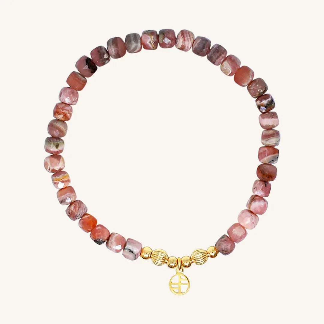 The  GOLD-L  Fleetwood Bracelet Rhodochrosite by  Francesca Jewellery from the Bracelets Collection.