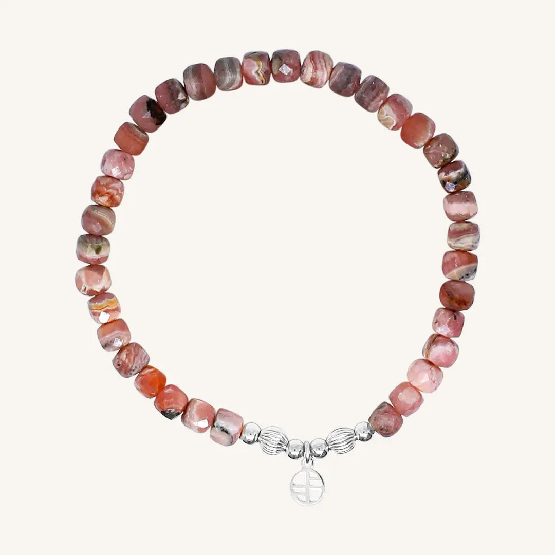 The  SILVER-L  Fleetwood Bracelet Rhodochrosite by  Francesca Jewellery from the Bracelets Collection.