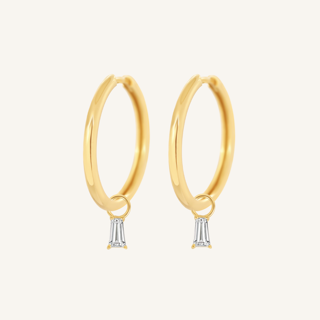 Flourish Plain Charm Hoops