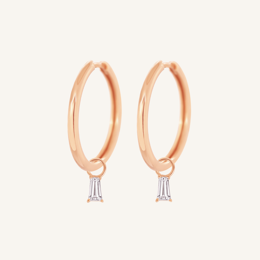 Flourish Plain Charm Hoops