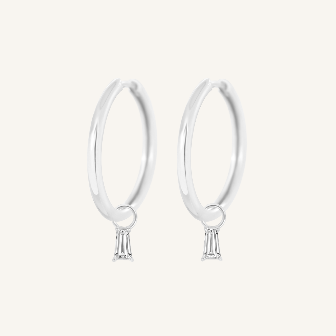 Flourish Plain Charm Hoops