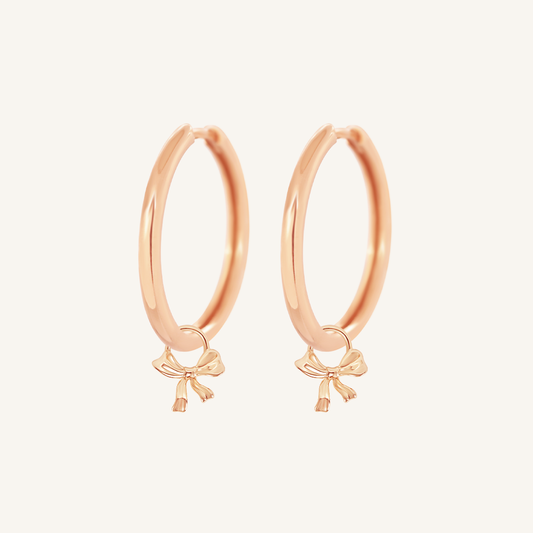 Fusion Plain Charm Hoops