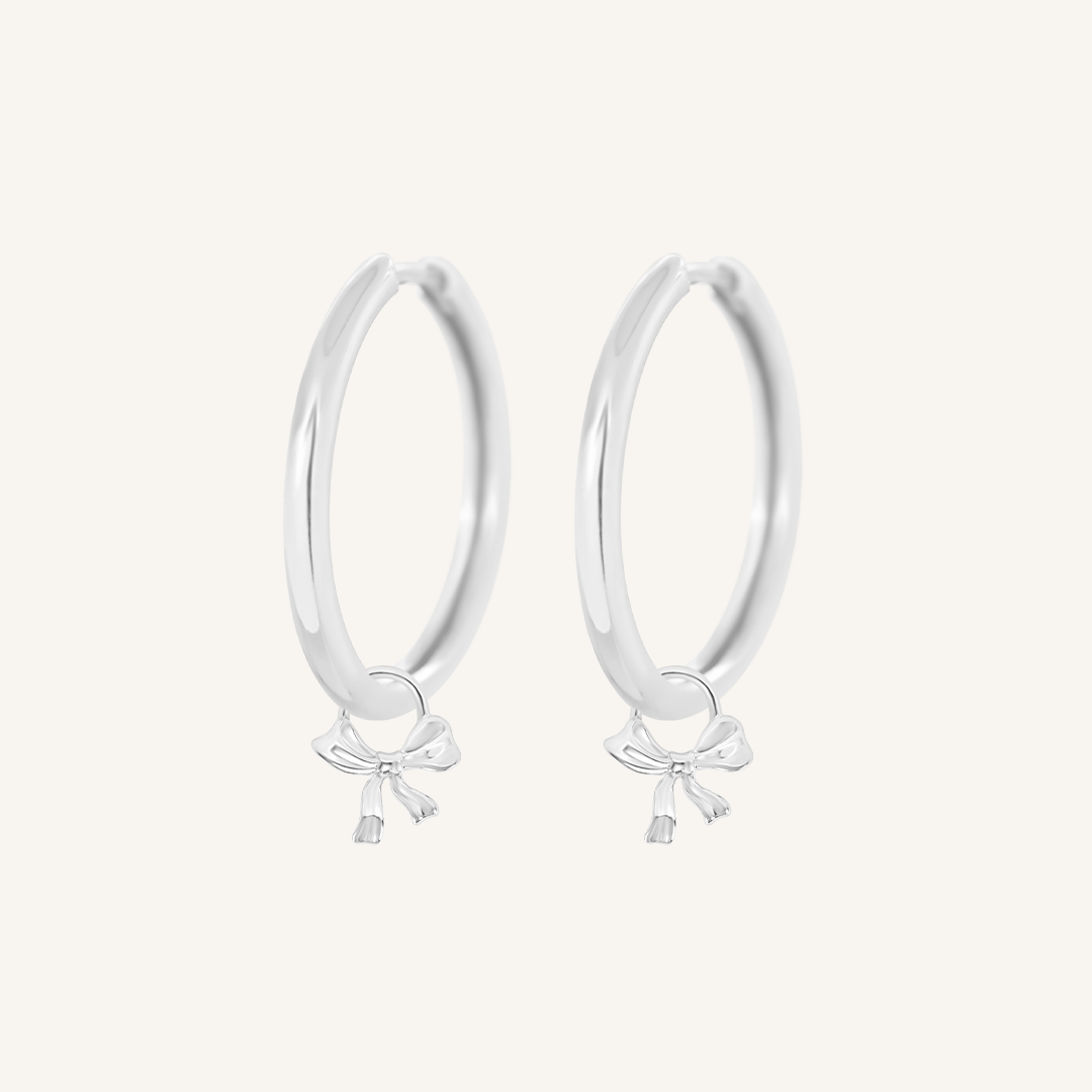 Fusion Plain Charm Hoops