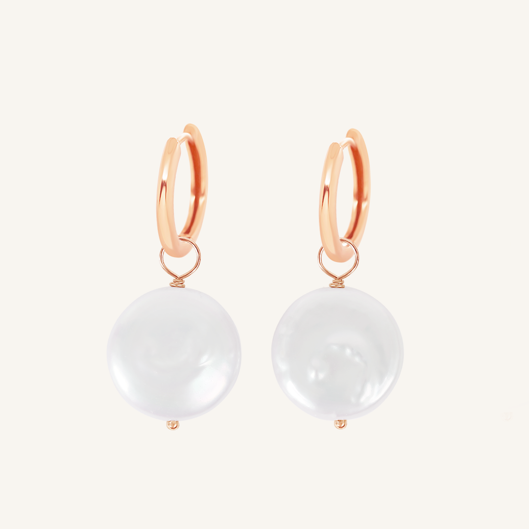 Lulu Pearl Hoops - Stone of Potential