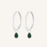 Malachite Trove Charm Hoops