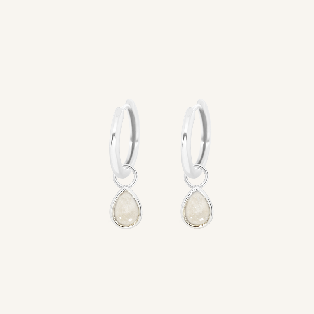 Moonstone Trove Charm Hoops