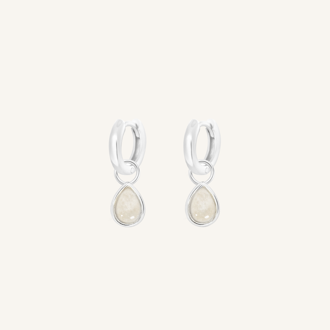 Moonstone Trove Charm Hoops