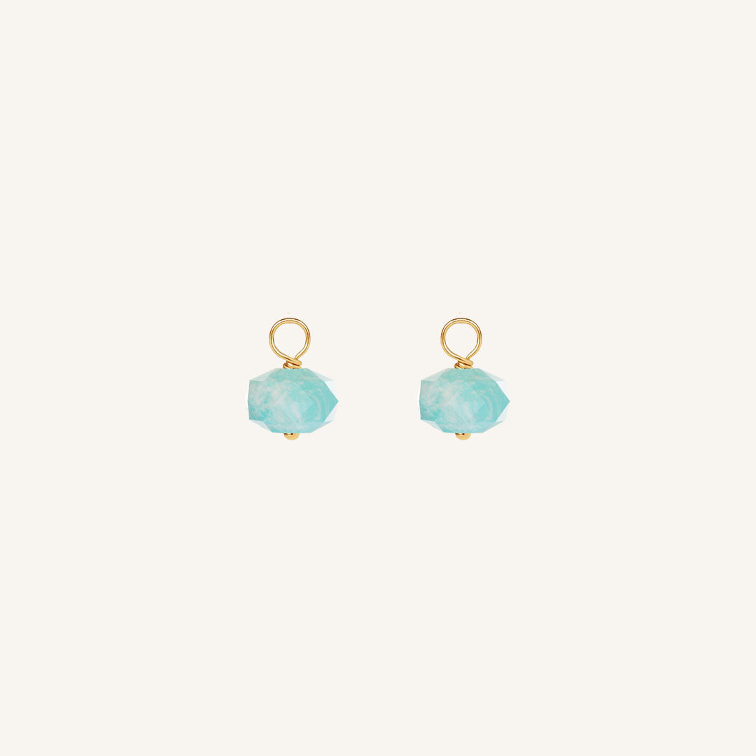 Opulent Amazonite Hoop Charm - Stone of Courage (Set of 2)