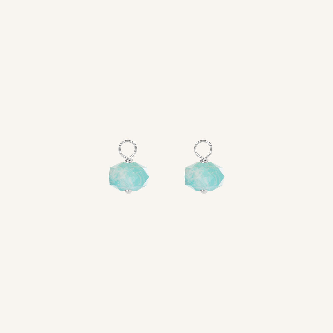 Opulent Amazonite Hoop Charm - Stone of Courage (Set of 2)