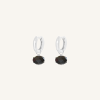 Opulent Black Spinel Plain Hoops - Stone of Energy