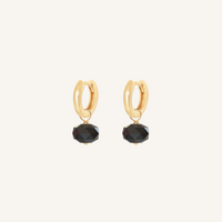 Opulent Black Spinel Plain Hoops - Stone of Energy