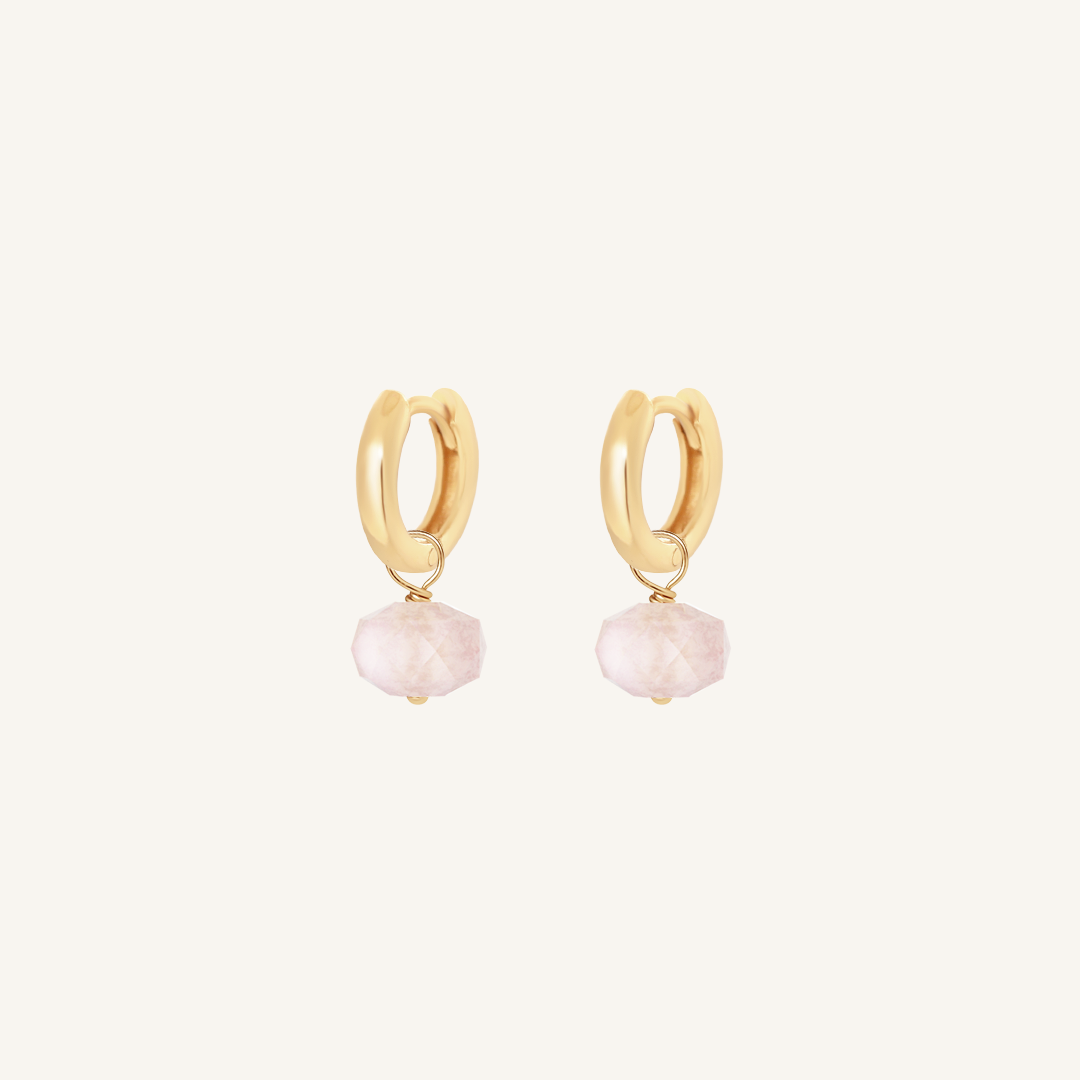 Opulent Morganite Plain Hoops - Stone of Joy