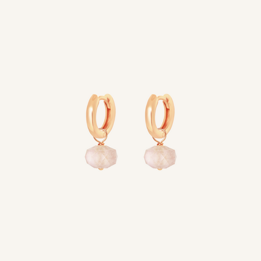 Opulent Morganite Plain Hoops - Stone of Joy