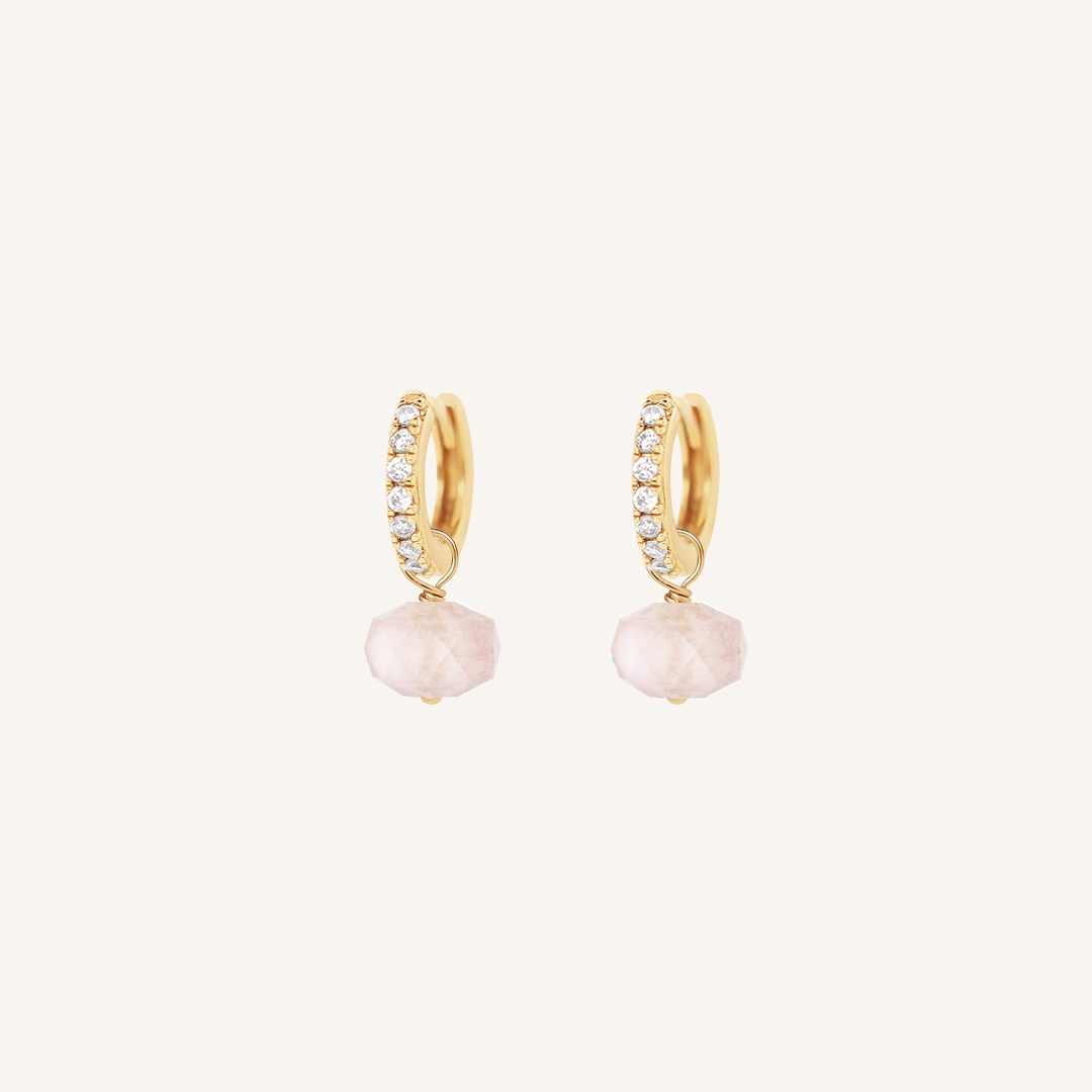 Opulent Morganite Crystal Hoops - Stone of Joy