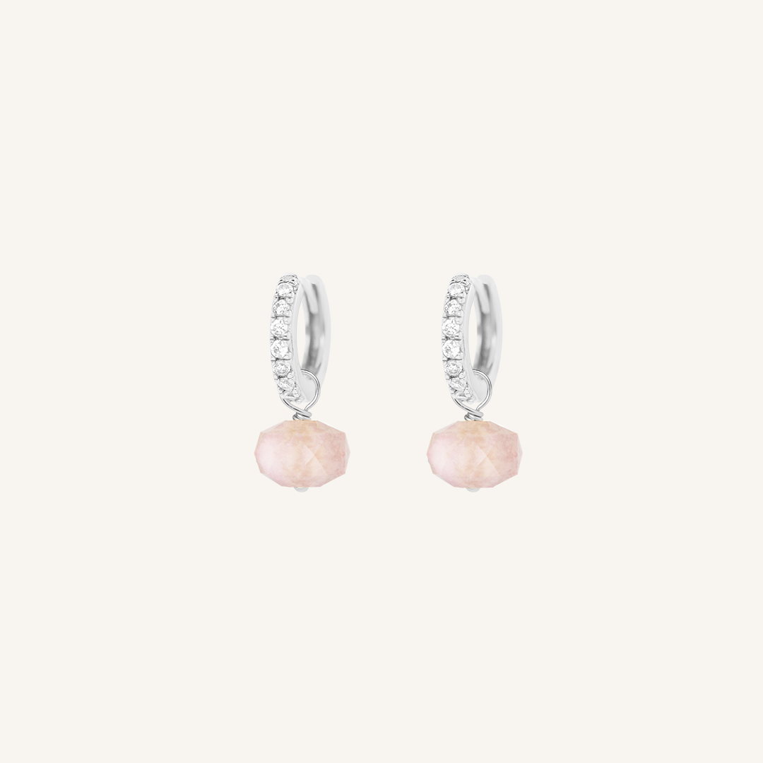 Opulent Morganite Crystal Hoops - Stone of Joy