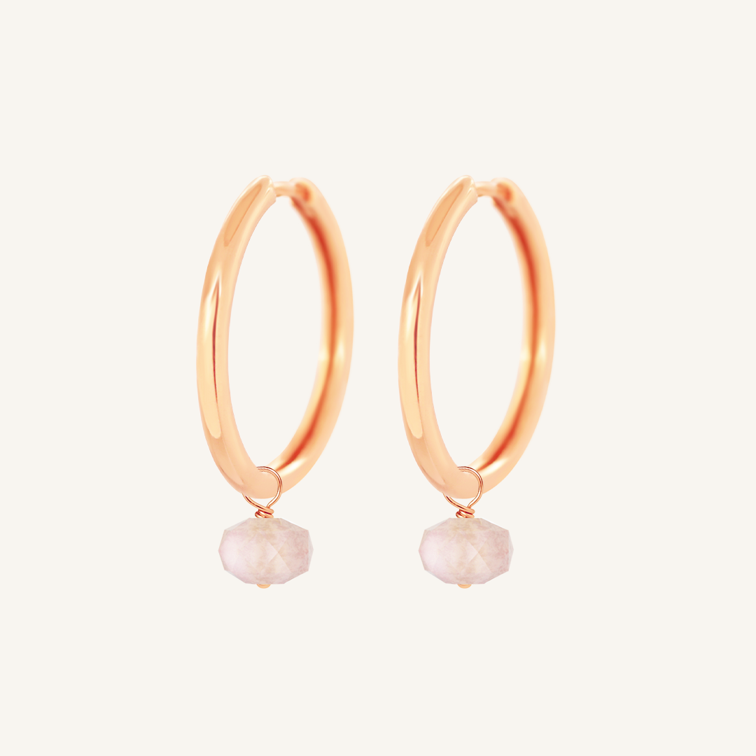 Opulent Morganite Plain Hoops - Stone of Joy