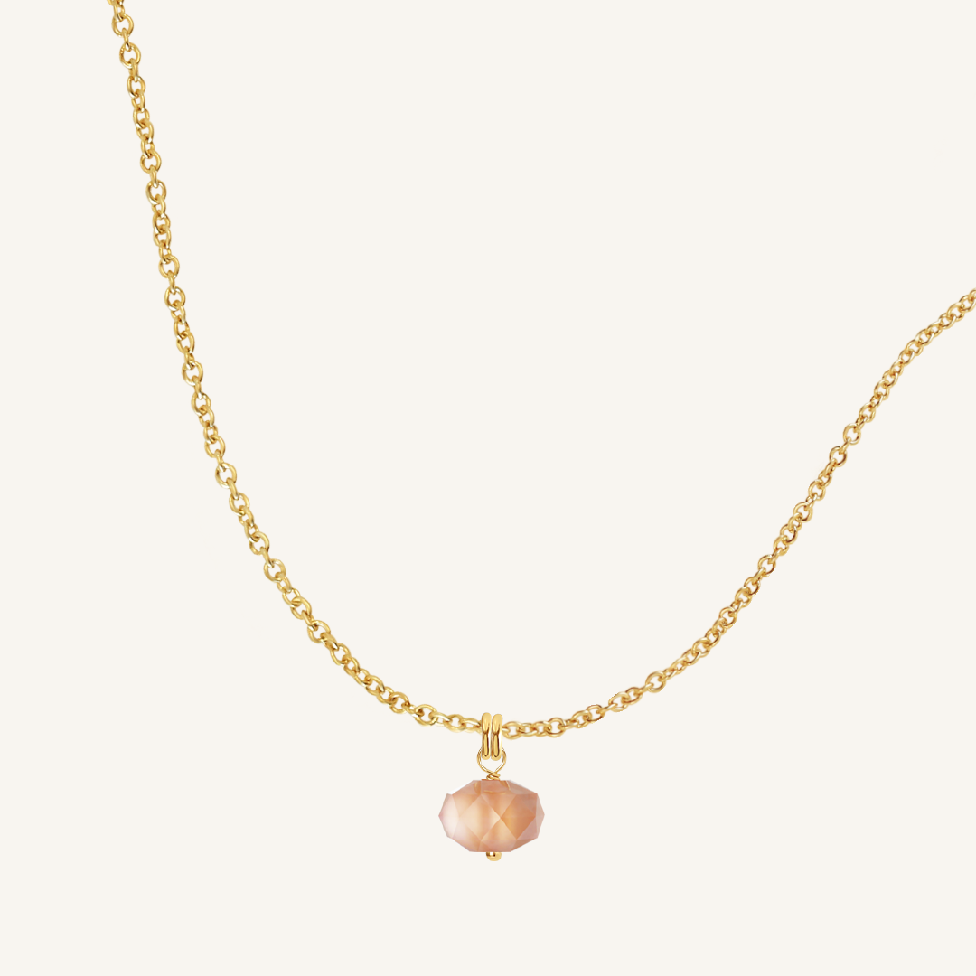 Opulent Orange Moonstone Charm - Stone of Hope