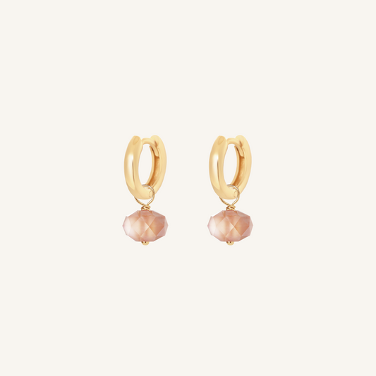 Opulent Orange Moonstone Plain Hoops - Stone of Hope