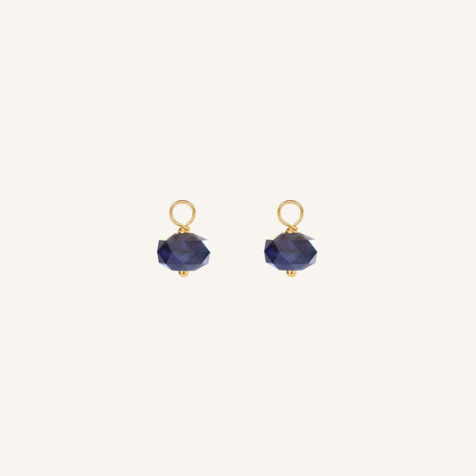 Opulent Sodalite Hoop Charm - Stone of Perspective (Set of 2)
