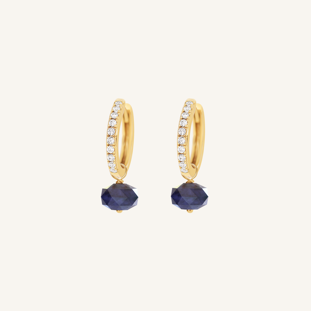 Opulent Sodalite Crystal Hoops - Stone of Intuition