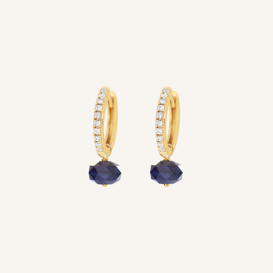 Opulent Sodalite Crystal Hoops - Stone of Perspective