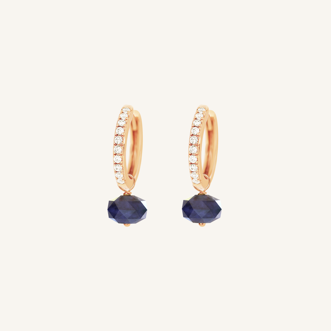 Opulent Sodalite Crystal Hoops - Stone of Intuition