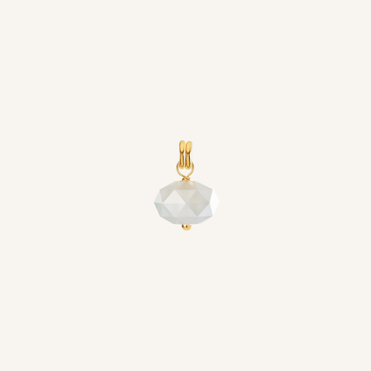 Opulent White Moonstone Charm - Stone of Hope