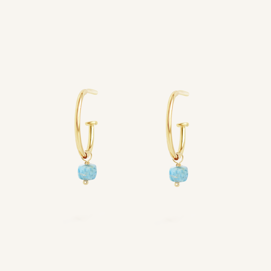 Olsen Larimar Hoops - Stone of Happiness