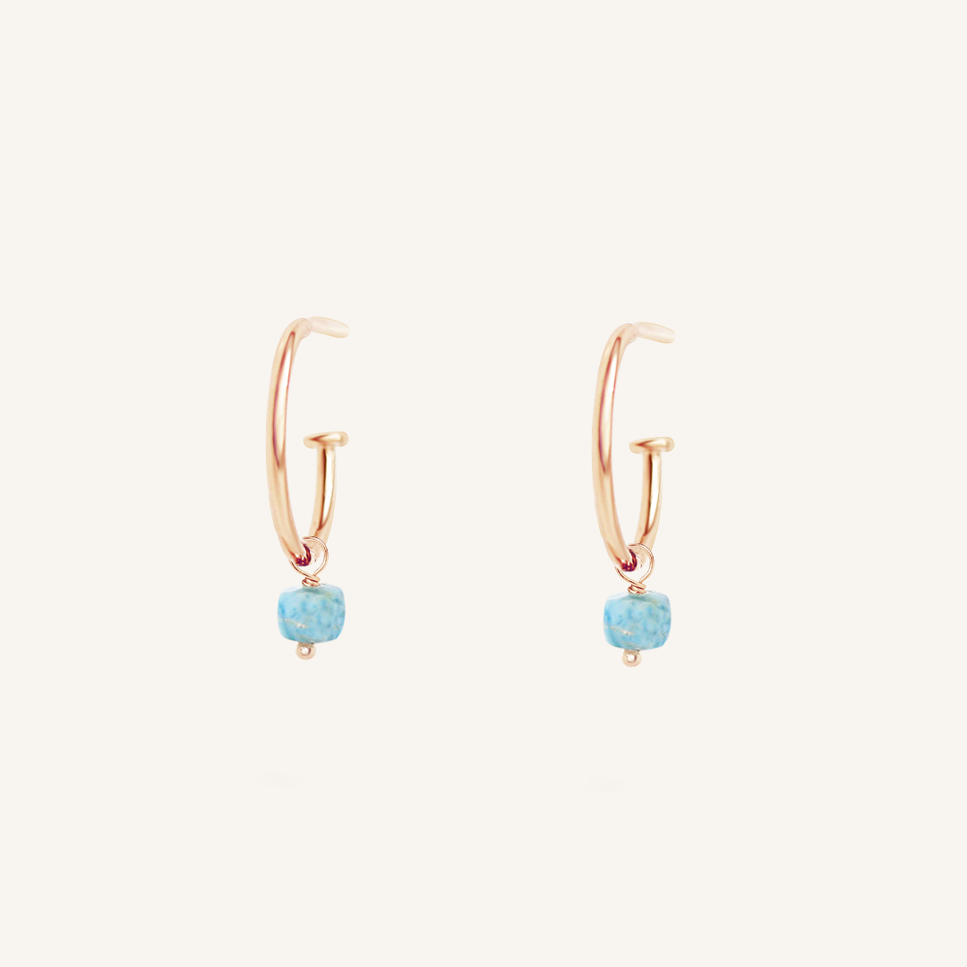 Olsen Larimar Hoops - Stone of Happiness