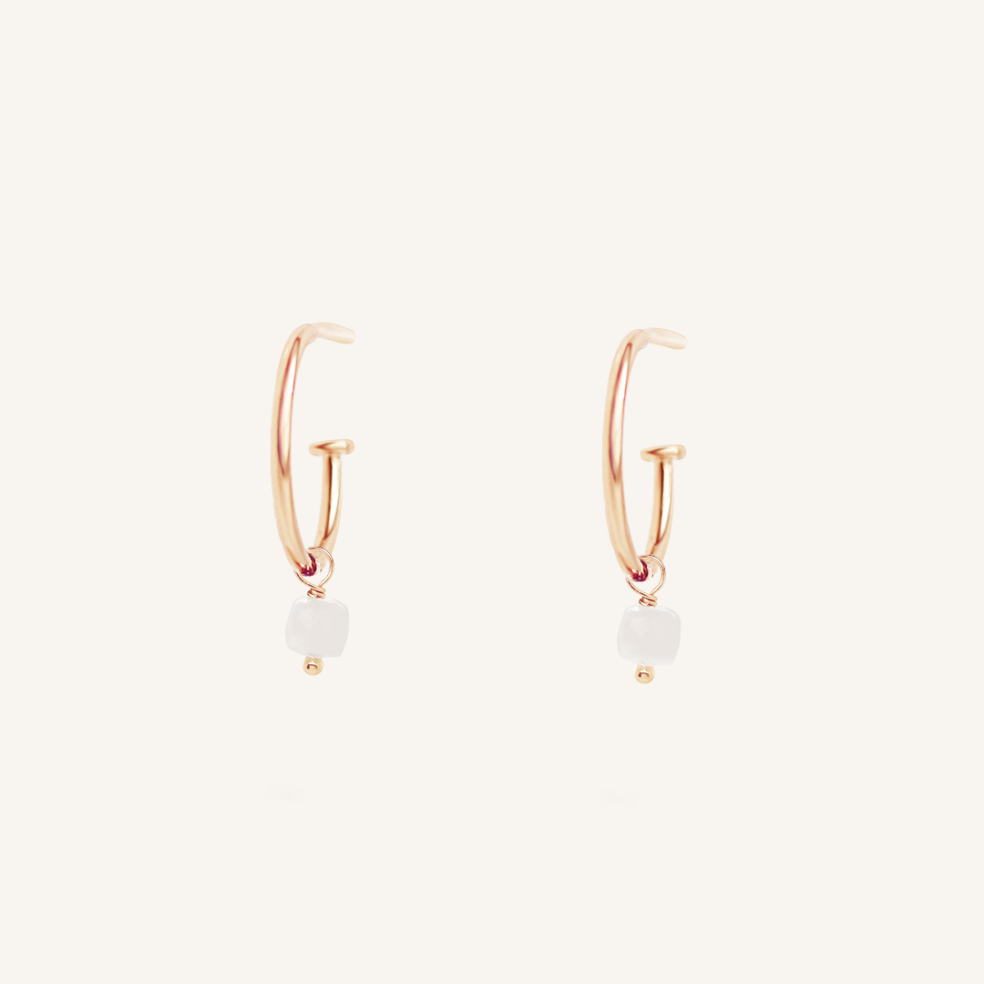 Olsen Moonstone Hoops - Stone of Hope