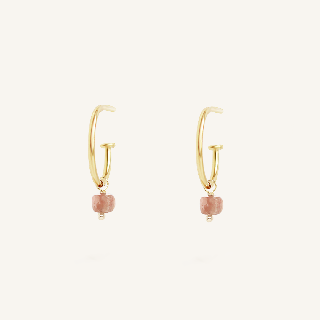 Olsen Rhodochrosite Hoops - Stone of Self Love