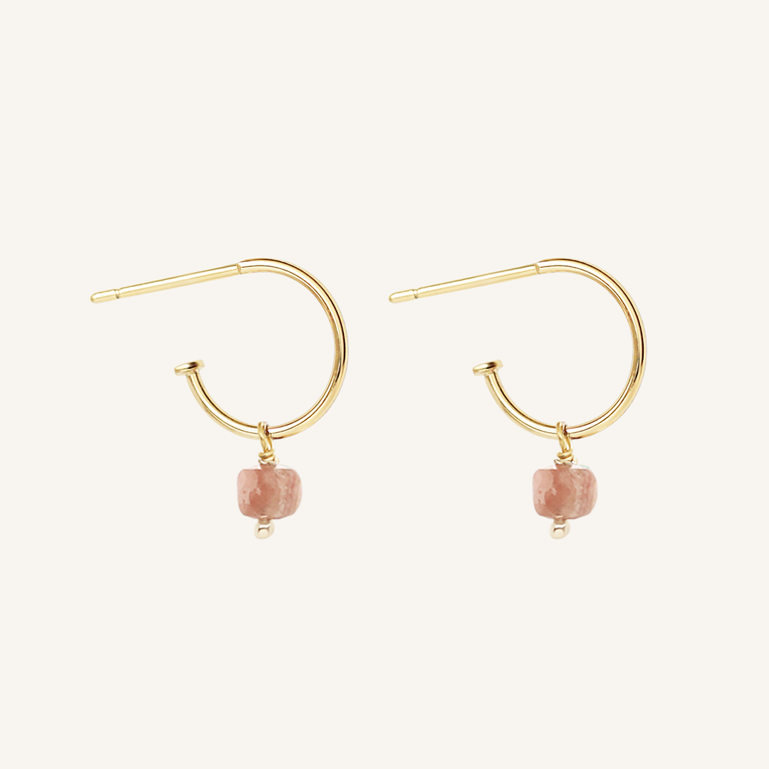 Olsen Rhodochrosite Hoops - Stone of Self Love