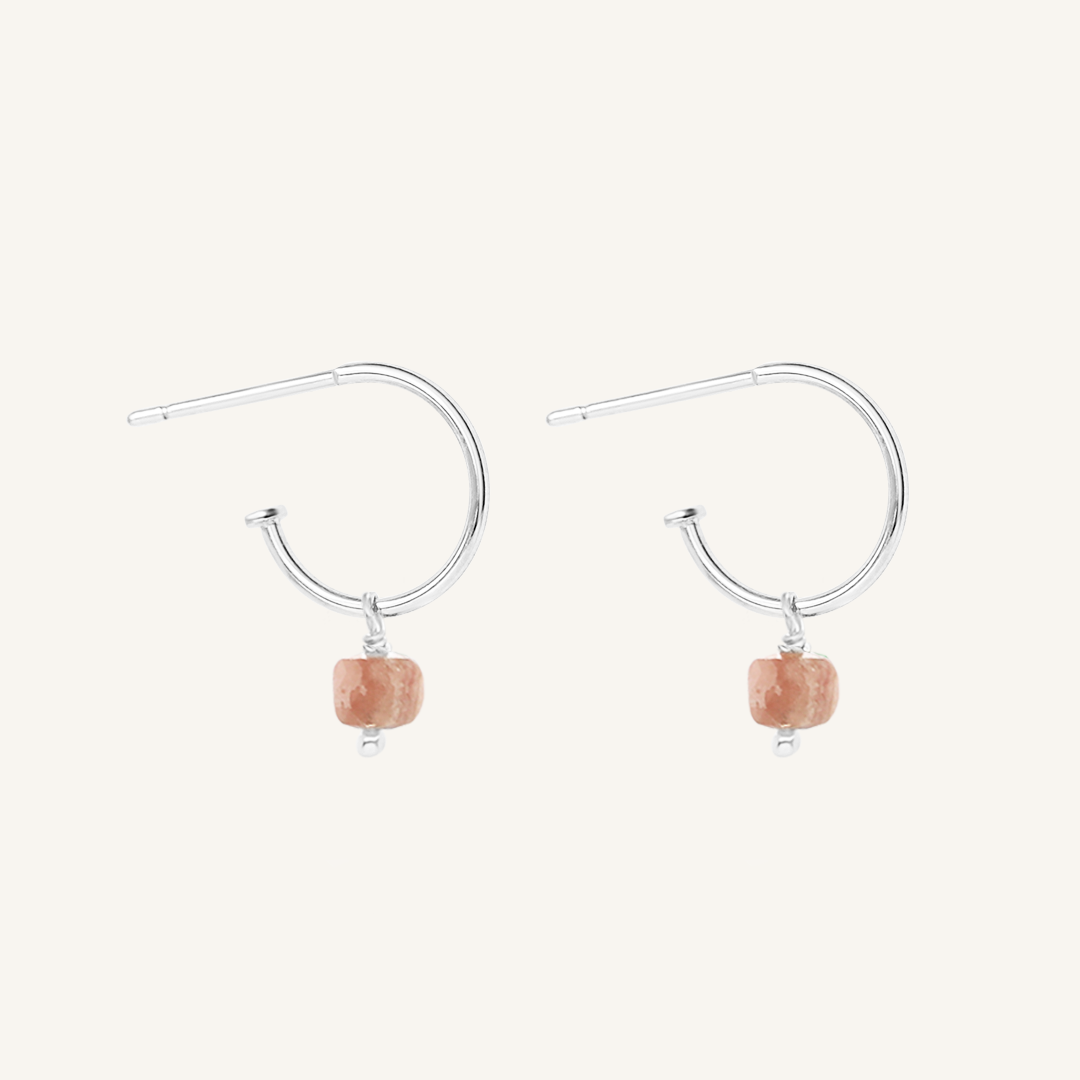 Olsen Rhodochrosite Hoops - Stone of Self Love