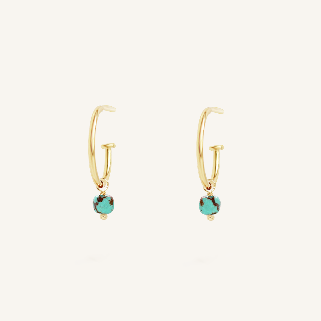 Olsen Turquoise Hoops - Stone of Protection