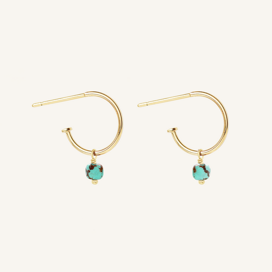 Olsen Turquoise Hoops - Stone of Protection