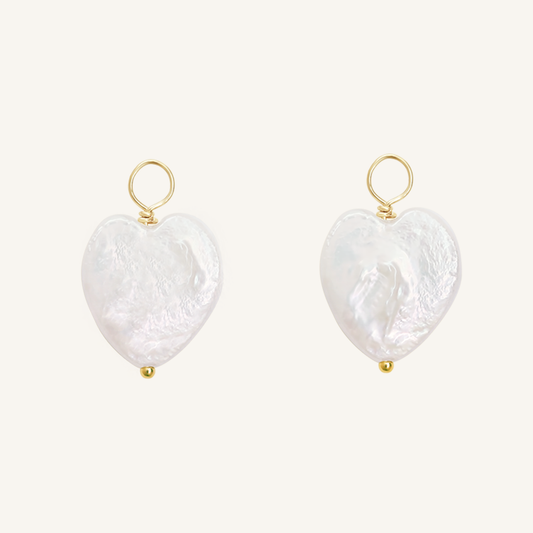 Heart Pearl Hoop Charm - Stone of Potential (Set of 2)