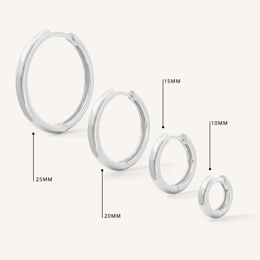 Fusion Plain Charm Hoops